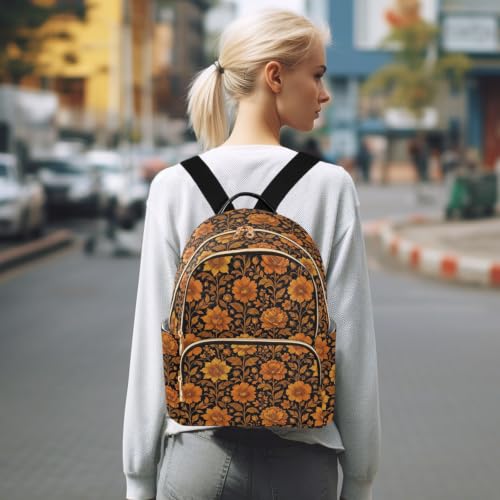 Mochila de moda con múltiples bolsillos y estampado floral elegante 7
