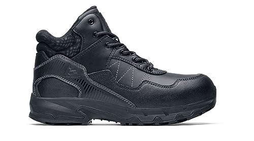 Image of Shoes for Crews Piston Low and Mid, Men's, Women's, Unisex Soft Toe Slip Resistant Work Shoes, Water Resistant, Black
