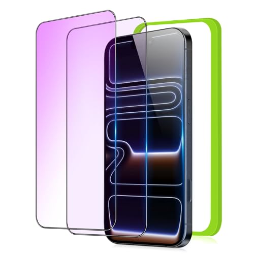 【ブルーライトカット】 iPhone 17 Pro Max 用 ガラスフィルム ブルーライト 液晶 保護 強化ガラス 【高透過率/耐衝撃/気泡ゼロ/貼り付け簡単/ガイド枠付き/2枚セット】