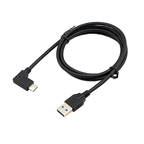 Soondar 3.3ft Right Angle USB 3.1 Type C (USB-C) Male to USB 3.0 Type A Male Connector 10Gbps Sync & Charging Cable for Apple New Macbook 12 Inch, Nokia N1, Tablet, Mobile Phone and Other Type-C Supported Devices (3.3ft/1m,1Pack) - Black