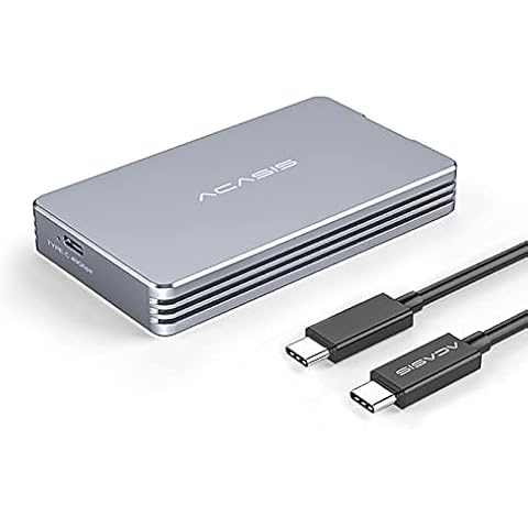 40Gbps NVMe M.2 SSD Enclosure Compatible with USB 4.0/3.2/3.1/3.0/2.0 Type-C, 40Gbps Mobile M.2 NVMe Enclosure to PCIe 2280 M-Key (B+M Key) SSD Aluminum Alloy External Enclosure, Up to 2700MB /s Cover