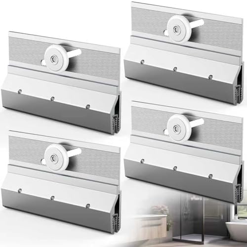 4pcs M6053 Frameless Shower Door Rollers 3/4 in Round Plastic Wheel Top Bracket Assembly Extruded Aluminum with Chrome Finish Ball Bearing Shower Door Rollers Replacement Parts