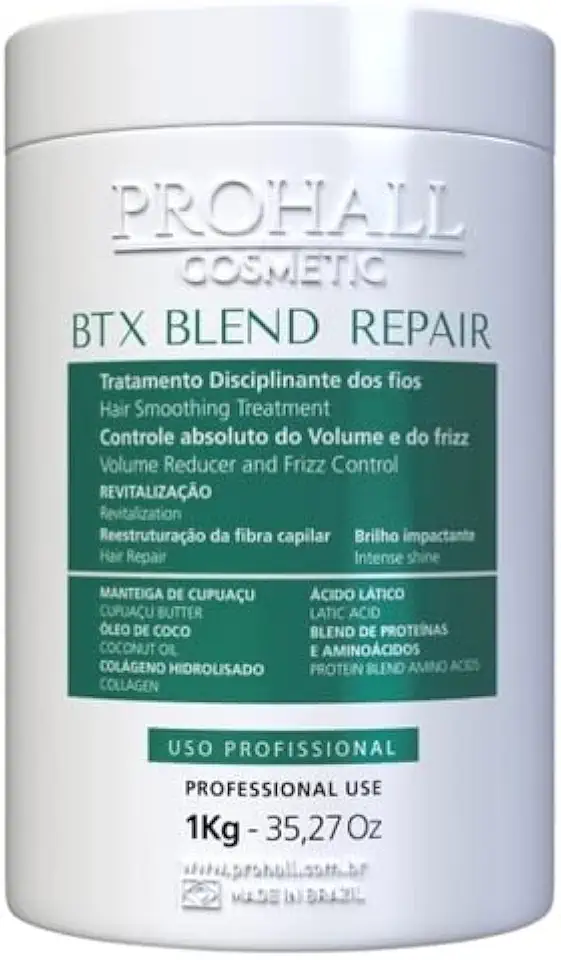 Btx Prohall Blend Repair 1kg - Botox Capilar Tratamento Profissional - Hidratação Intensa, Reduz Frizz, Brilho e Maciez