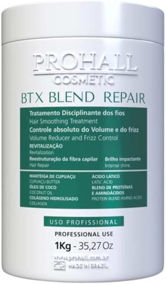 Btx Prohall Blend Repair 1kg - Botox Capilar Tratamento Profissional - Hidratação Intensa, Reduz Frizz, Brilho e Maciez