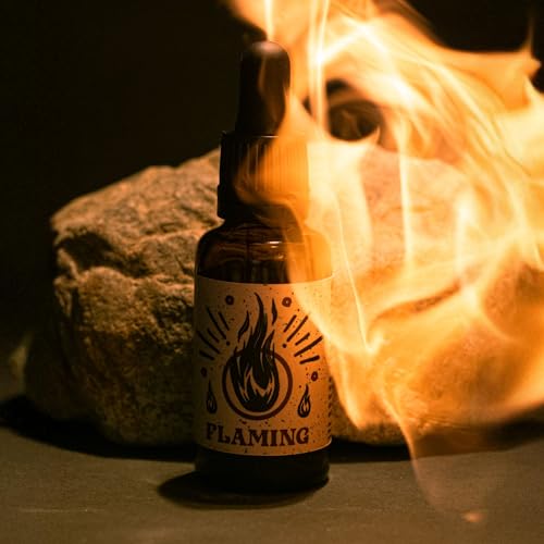 By Elementum Flaming aceite para barba cuidado natural con 6 aceites vegetales aroma único de haba tonka vainilla y guindilla 30 ml