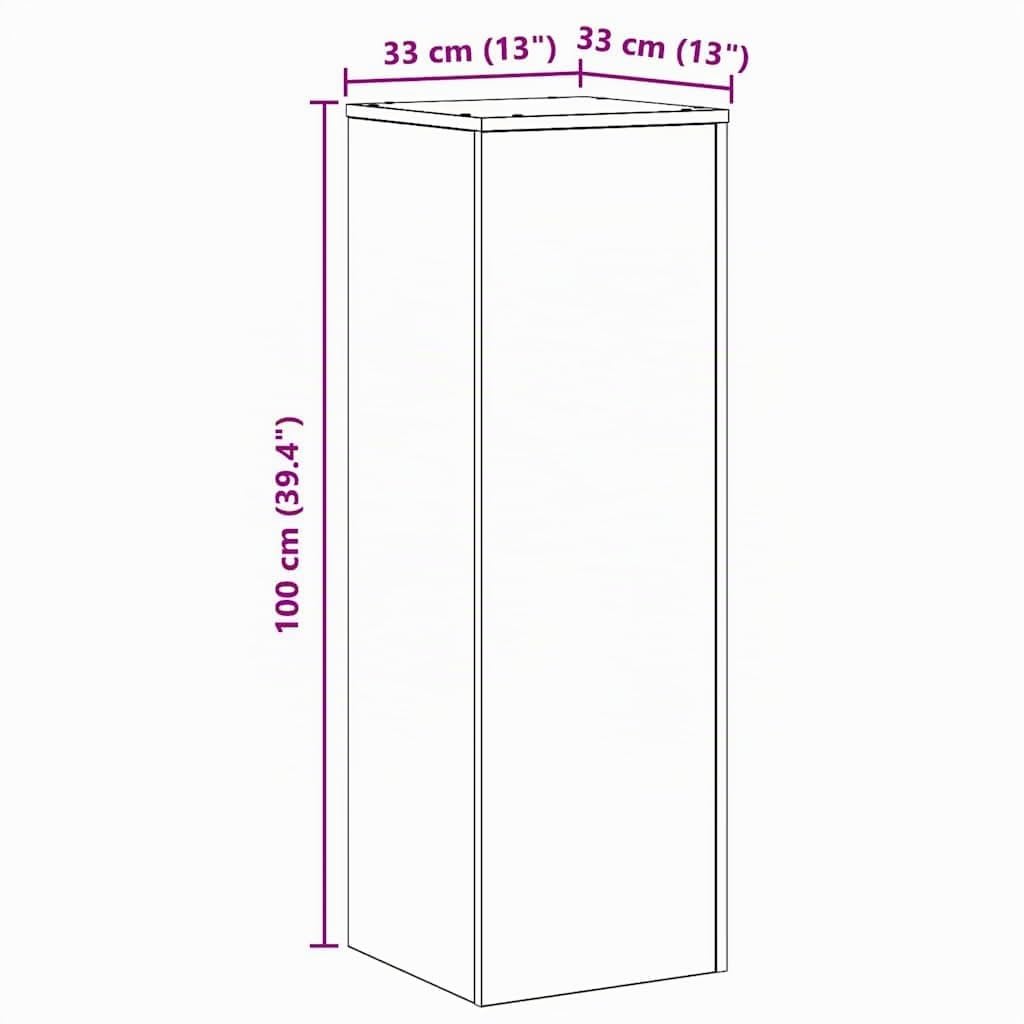 vidaXL Support pour Plantes Blanc 33x33x100 cm Bois d'ingénierie, Support de Fleurs, Support de Pot de Plante, Support de Plante