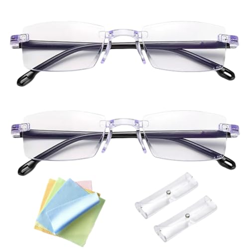 2Pcs Intelligent Dual Focus Glasses Smart Zoom No Blue Vision As Seen On Tv Noblu Presbyopic Auto Anti Light Noblu-Glasses Automatic Reading Presbyopia Anti Nublu Autofocus Look For Women And Men
