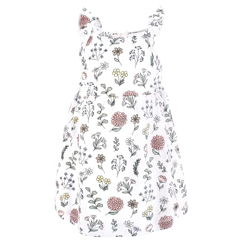 Image of Hudson Baby Infant and Toddler Girls Cotton Dresses, Pastel Wildflower, 2T