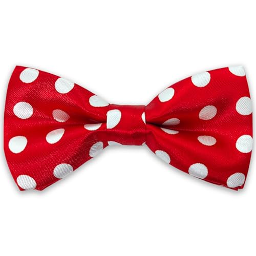 SYAYA Polka Dot Pre Tied Toddler Bow tie, Baby or Child & Kids Clip On Bowtie For Little Boy Birthday or Easter Day B-B-BT5 (Red and white dots)