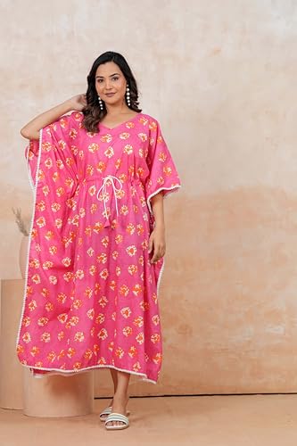 Image of BLOCKS OF INDIA Hand Block Kaftan in Cotton Fabric