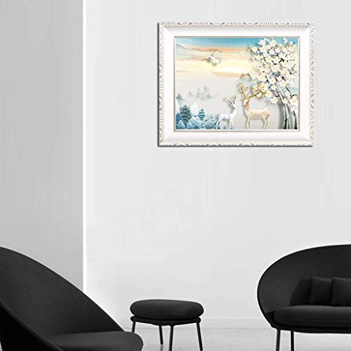 Peinture décorative boîte de compteur 60x50cm avec statues d'élan B - 6