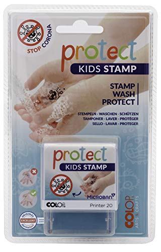 COLOP 155258 Protect Kids Stamp - Ein Stempel als Motivation für Kinder zum Händewaschen. Französische Version.