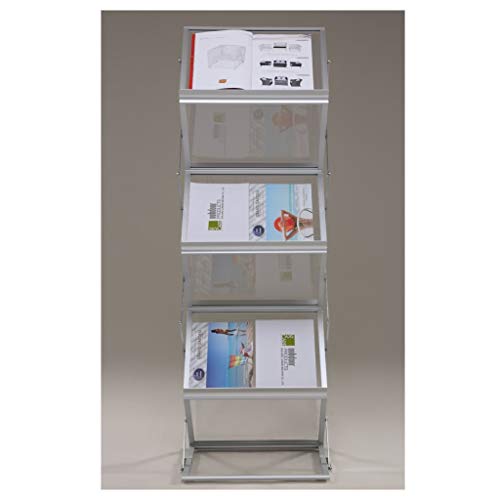 Prospektständer 6 Ebenen Faltbar, Aluminum, mit Tragtasche, Prospekthalter Katalogständer Flyerständer Infoständer JL3527 Cover