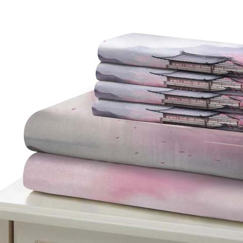 Housse de couette fleurs de cerisier imprimé 3D microfibre de luxe ultra douce - 7
