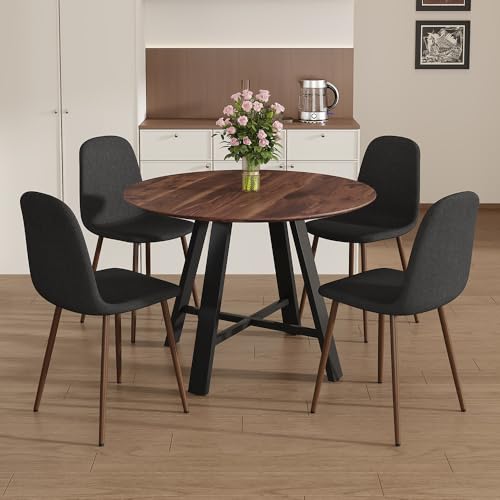 AISYKOD Round Dining Table Set for 4, Round Kitchen Dining