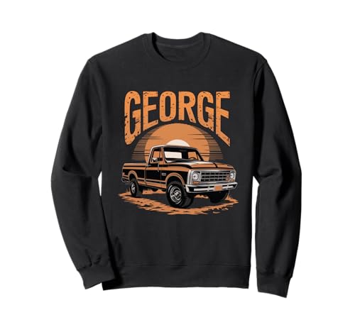 George - Etiqueta de nombre retro para camioneta con nombre personalizado GEORGE Sudadera