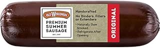 Old Wisconsin Premium Summer Sausage, 100% Natural Meat, Charcuterie, Ready to Eat, High Protein, Low Carb, Keto, Gluten Free, Original Flavor, 8 Ounce
