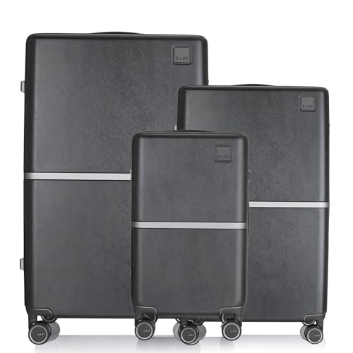 Image of Rare Tony 3Pc Set Dark Grey Hard Trolley Bag Polycarbonate Antiscratch Travel Suitcase with 8 Silent Wheels and a Sturdy TSA Lock - Luggage for Men & Women