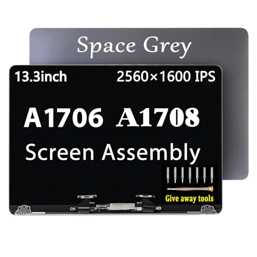 Image of A1706 A1708 LCD Screen Replacement kit for MacBook Pro Retina A1706 A1708 Late 2016 Mid 2017 Full LCD LED Screen Assembly Display EMC 3071 EMC 3163 EMC 3164 MLH12 MNQF2 MPXV2LL /A (Space Grey)