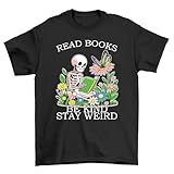 Photo Gallery printbar read books be kind t-shirt - scheletro approvato! design unisex divertente e stravagante, perfetta per topi di biblioteca e amanti dei fiori allo stesso modo!, nero , 4xl Photo Gallery printbar read books be kind t-shirt - scheletro approvato! design unisex divertente e stravagante, perfetta per topi di biblioteca e amanti dei fiori allo stesso modo!, nero , 4xl