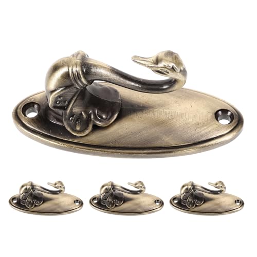 VALICLUD Ganchos de Cortina de Aleación de Zinc en Forma de Cisne Set de 4 Piezas en Bronce Herrajes Decorativos para Sala y Dormitorio Sujetacables Vintage para Cortinas Alzapaños