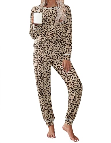 Image of Ekouaer Pajamas Set for Women Soft Comfy Pjs Sets Long Sleeve Sleepwear Loungewear S-XXL
