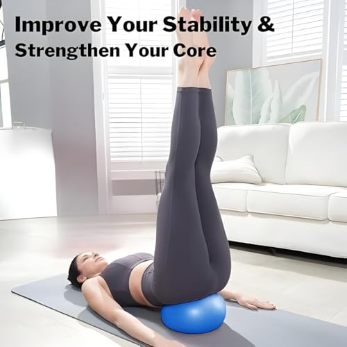 Image of KAIDAA Anti Slip Anti Burst Yoga Ball, (25cm) 9.8 Inch Exercise Mini Soft Workout for Home Gym Yoga, Pilates, Core Training, Pregnancy Workout, Balance, Stability for Men & Woman (Blue)
