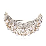 Diseño único: este producto está hecho a mano, en forma de cristal de luna de perla creativa de moda exquisita versátil, y está adornado con elementos de diamantes de imitación de cristal brillante para que el producto tenga su propio significado único y se pueda combinar perfectamente con sus diversas prendas y sombreros. Puede ser elegante y de moda en cualquier ocasión.