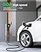 RhEVchar Level 2 EV Charger 50 Amps Smart Motion Sensor Screen Electric Car Charger for Home with WiFi, RFID, 240V, NEMA 14-50 Plug or Hardwire, 25FT Cable APP Controlled Vehicle Chargers for All EVs
