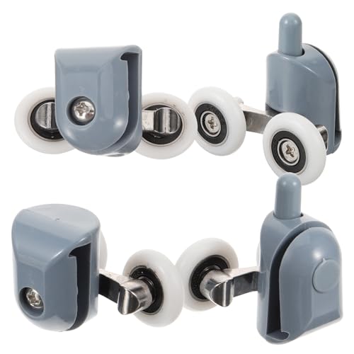 DOITOOL 4個 浴室用ガラスシャワードアローラー 耐錆性プラスチック製 滑らかスライド設計 省スペース曲線引き戸対応 バスルーム修理交換部