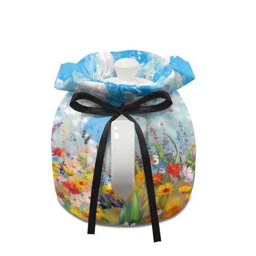 Image of Xoenoiee Cute Corgi Vibrant Flowers Print Tea Cozy Teapot Cover Thermal Insulation Tea Pot Cosy Teapot Cover Home Kitchen Table Tea Pot Cover Teapot Cozy Warmer