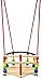 Hess 20002 drewniana huśtawka z pałąkiem i perłami, ręcznie wykonana, dla dzieci od 12 miesięcy, dla beztroskiej przyjemności huśtania w domu, ogrodzie i na tarasie, wielokolorowa