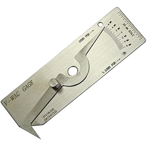 RIVERWELD V-WAC Single Weld Gage Welding Inspection Thread Gauge Metric Stainless Steel Checks Undercut Crown Height Porosity Pits Cover