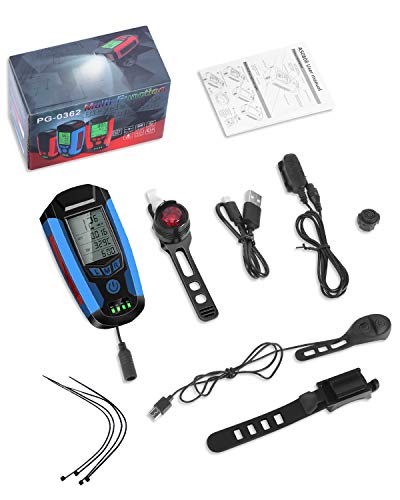 image for KLL Bike Light Set with Bike Speedometer, Bicycle Headlight Taillight,