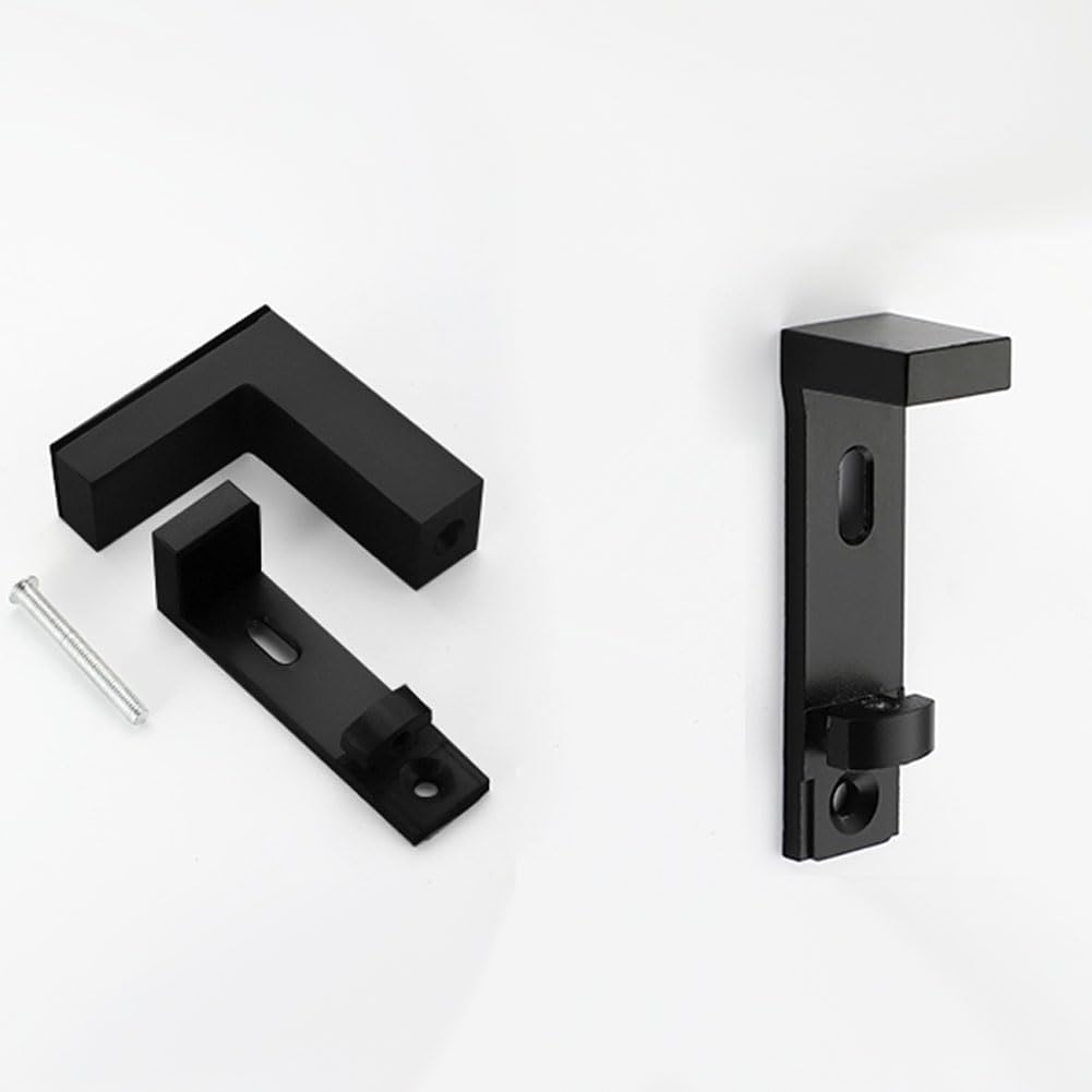 Metal Adjustable Wood/Glass Shelf Bracket Wall Mount, Mounting Brackets, Wall Bracket for 5-30mm(0.2-1.2Inch) Thickness Shelf, Black，Large Size 4Pack