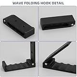 HotoPink 3 Pcs Folding Wall Hook, 90° Foldable Black Hooks for Hanging Jackets Coat & Bag & Backpack & Hat Kitchen Bathroom Black - Image 5