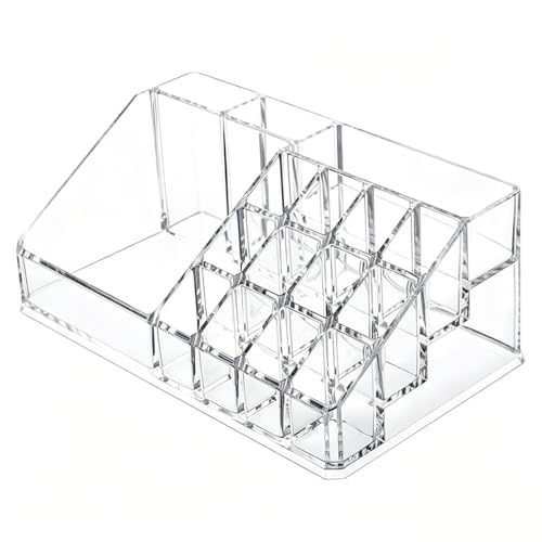 Image of Lipstick Organizer and Storage, 16 Slots Clear Case Display Rack Holder (QX154)