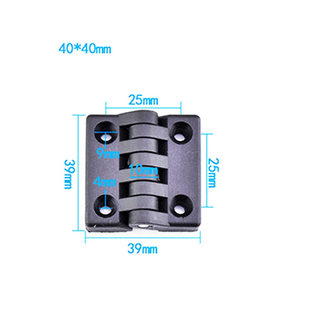 4 PCS Door Hinge, Black Plastic Folding Drawer Hinges for Voltage Cabinet Closet Gate and Distribution Boxes (40 * 40mm) - Image 2