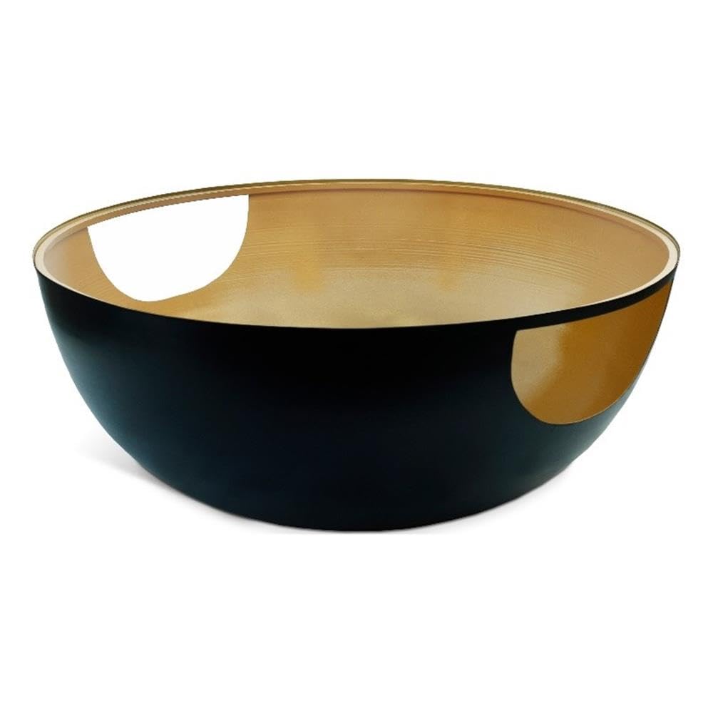 Meridian Furniture 286-CT DOMA Collection Glass Top Matte Black Metal Coffee Table with Brushed Gold Interior 32 W