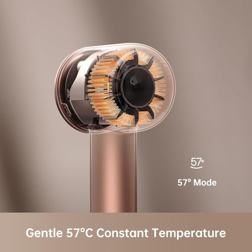 Image of Dreame Glory Hair Dryer, Fast Drying, 300 Million Negative Ionic Blow Dryer, 110,000 RPM Motor High-Speed, Lightweight, Low Noise Hairdryer For Travel, Constant Temperature Hair Care, (Rose)