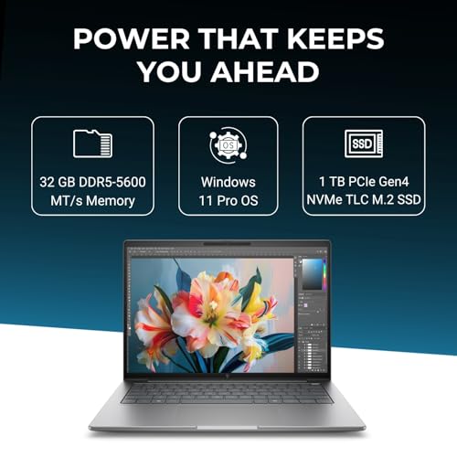 Image of HP Ultra 7 255H / 32 GB DDR5 RAM / 1 TB SSD /Windows 11 Pro /5 MP IR AI Camera / 14.0 inch AG WUXGA /Intel Wi-Fi 7 BE201 (2x2) and Bluetooth 5.4 /Fingerprint Reader