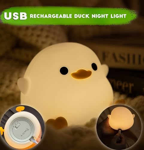 DREAMING MY DREAM Cute Duck Lamp,Do Do Duck Night Light,Silicone Squishy Nursery Bedside Lamp,USB Rechargeable Touch Table Lampfor Bedrooms, Living Room Decor Gift Toy - Image 6
