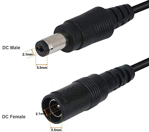 Alfais 4382 Dc Adaptör Uzatma Kablosu 1 m 5.5mm x 2.1mm Dişi Erkek