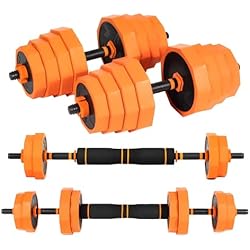 Pesas Ajustables 40 Kg ALLINLIFE Mancuernas Ajustables 40kg,Pesas y Mancuernas,Pesos Poligonales y Barra Recta,Agarre Antideslizante Mancuernas,Pesas y Mancuernas Multifunción para Fitness Gimnasio en Casa