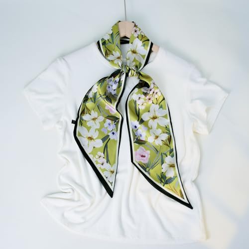 Image of Head Hair Scarf for Women,Silky Long Headscarf Purse Bag Scarfs for Handbag Fashion Satin Neck Scarves Accessories