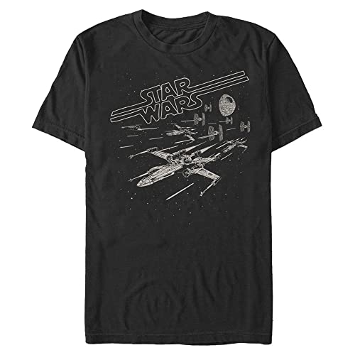 T-shirt Star Wars homme noir grande taille L Lazer Chase tee shirt manches courtes