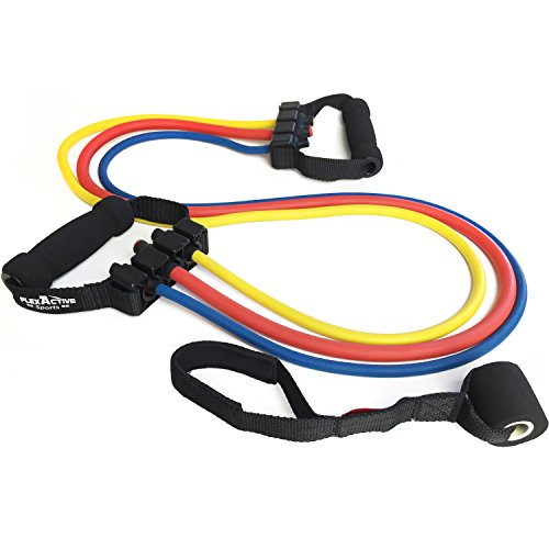 Flex Active Sports Quality Resistance Bands - Single and Adjustable Handles - Sold Individually or as Bundle