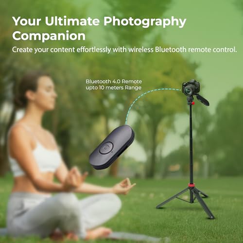 Image of Digitek (DTR 565 SS) Tripod Selfie Stick with Wireless Remote, 360 Rotation, 7-Section Aluminum Rod, 1450mm Max Height, 3kg Load, GoPro Adapter - Compatible with Phone & Action Cameras