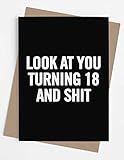Funny 18th Birthday Card for men or women with envelope | Joke card for someone who is turning 18 years old | Original and unique present idea for son, daughter.