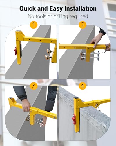 Image of Parapet Adjustable Non-Penetrating Anchor with Dual Locking Knobs, Reusable Parapet Anchor Clamp for Temporary Fall Arrest Anchorage, Fit Parapet Walls Up to 15 inch Thick, Lightweight High Strength